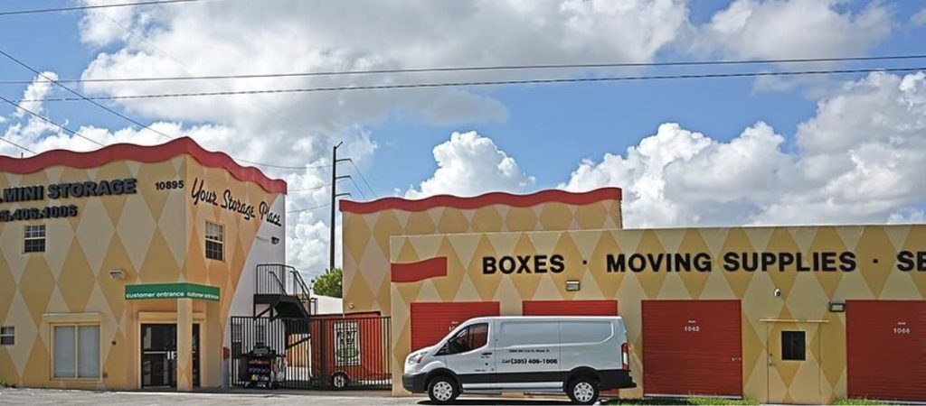 A Self Storage Facility Under Cloudy Sky