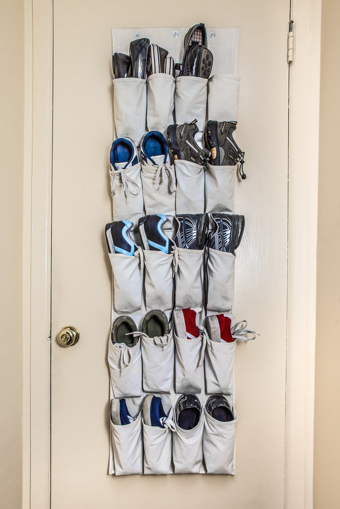 Over the door shoe organizer. College storage solutions