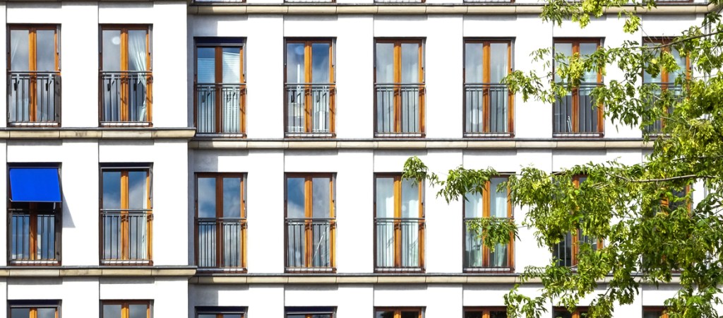 Cookie cutter apartment building facade