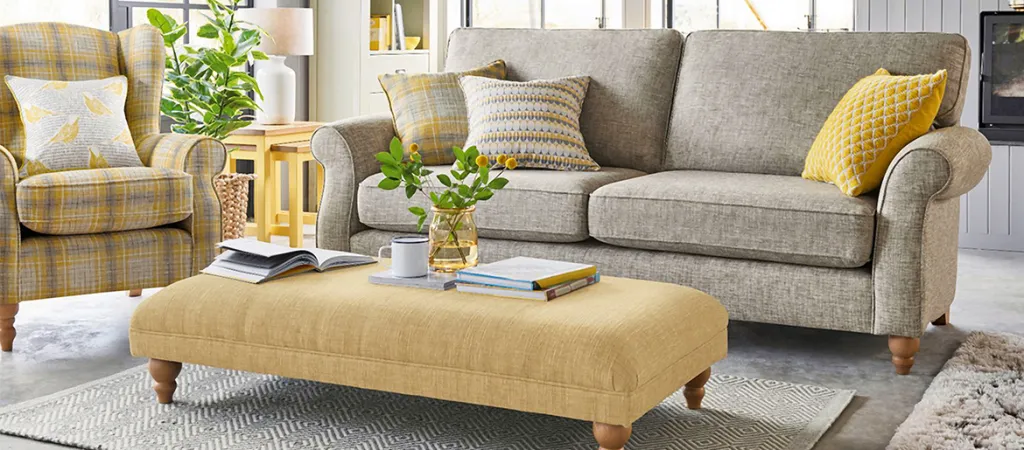 Cosy sofa armchair and ottoman