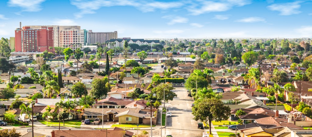 aerial view of Anaheim