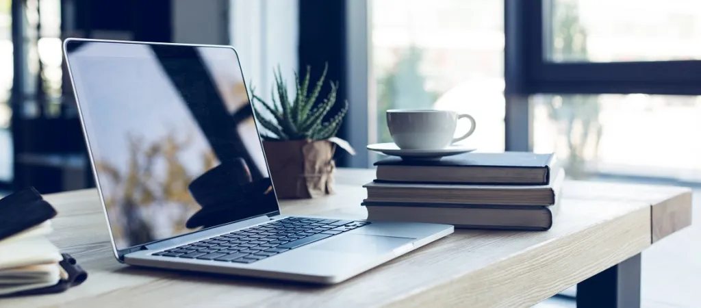 Laptop in home office