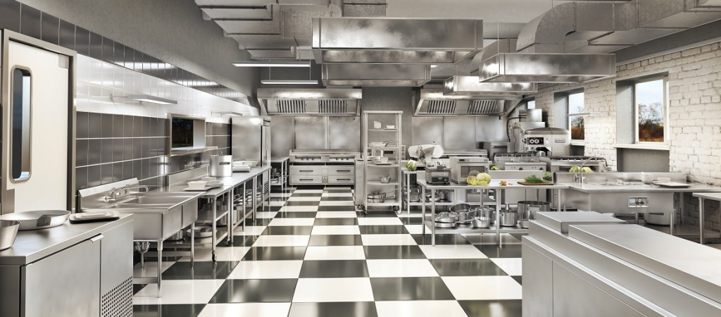 Restaurant Equipment in Modern Industrial Kitchen
