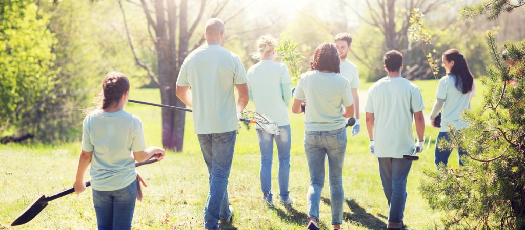 neighborly people volunteering in the community