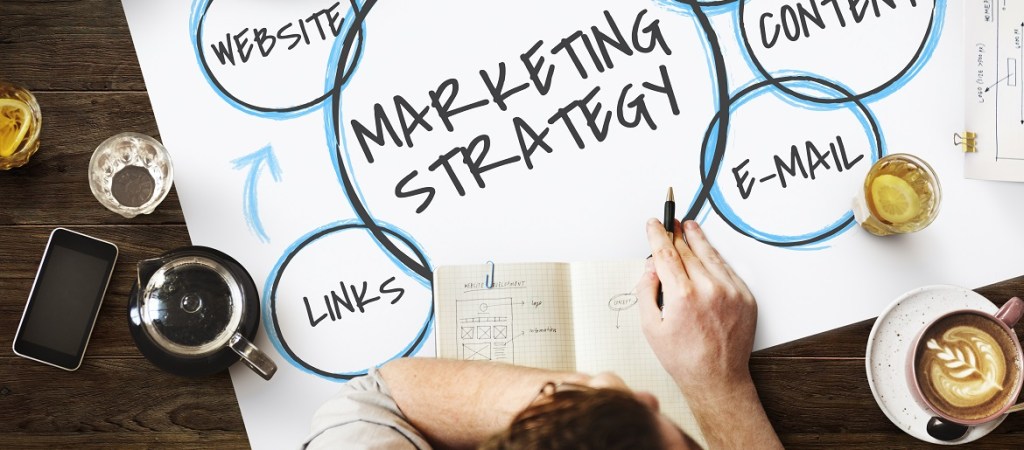 marketing strategy diagram on table