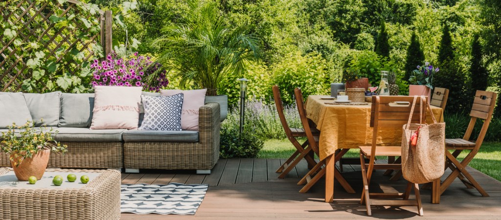 Patio with table and seating