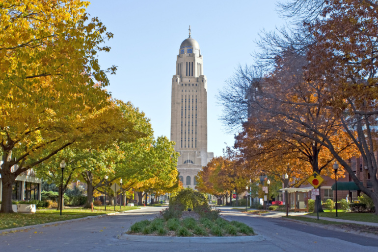 Lincoln Nebraska with State Capitol Building