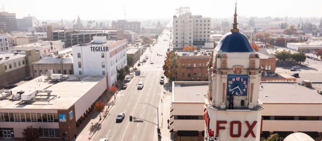 Aerial view of downtown Bakersfield, CA