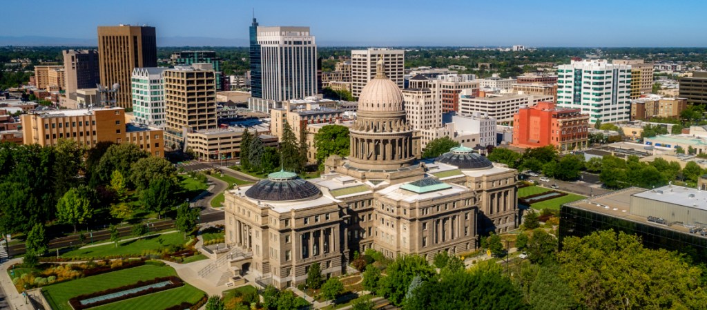 boise capitol building aerial view