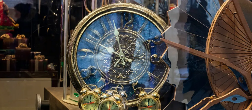 Old vintage big clock and other antiques