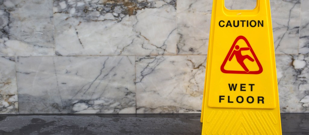 Wet floor caution sign