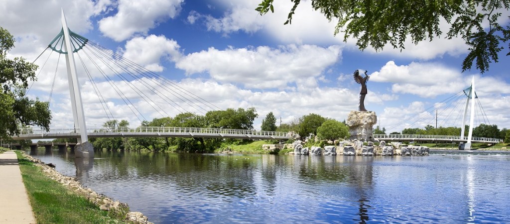 Keeper Of The Plains Statue by Arkansas River Wichita Kansas