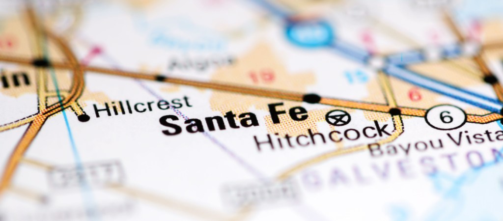 Santa Fe, TX on a map