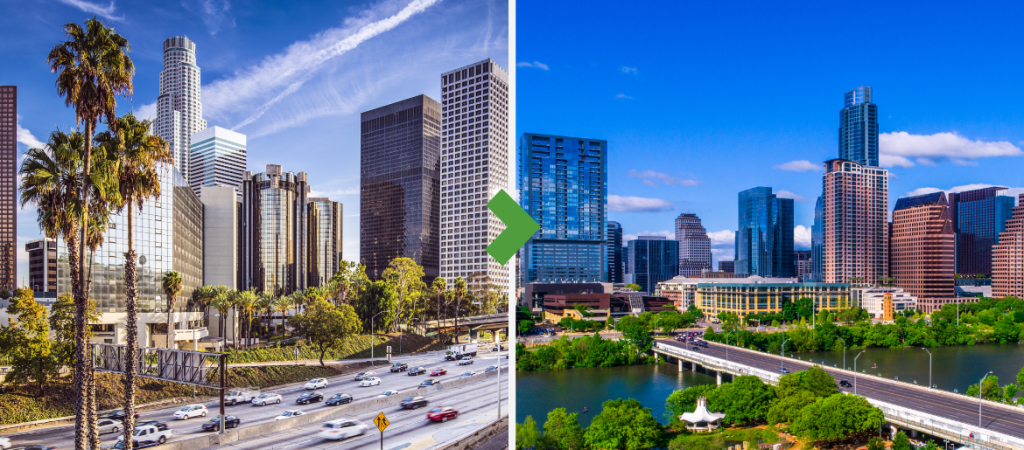 Californians moving to Texas