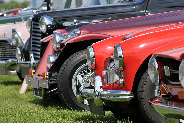 A Line Up of Classic Collectable Cars