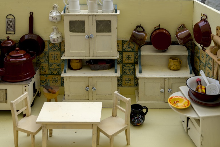Old Dolls Kitchen with Accessories