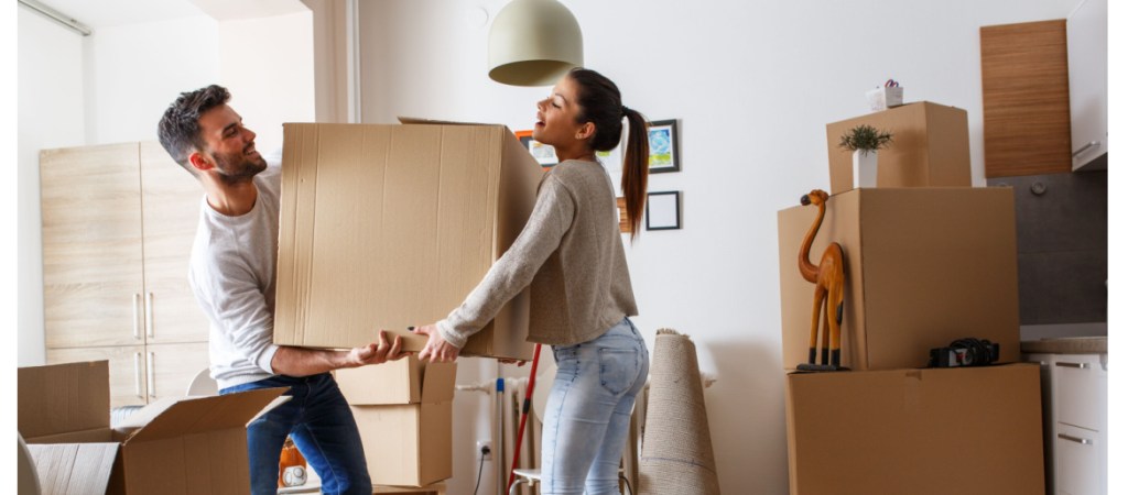 Young couple moving in to house from CA to TX