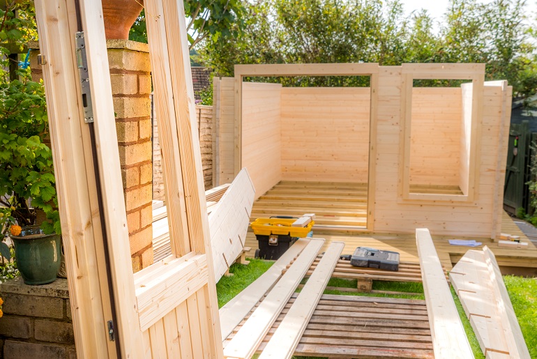 Timber garden shed construction