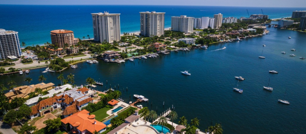 Aerial Drone of Lake Boca Raton