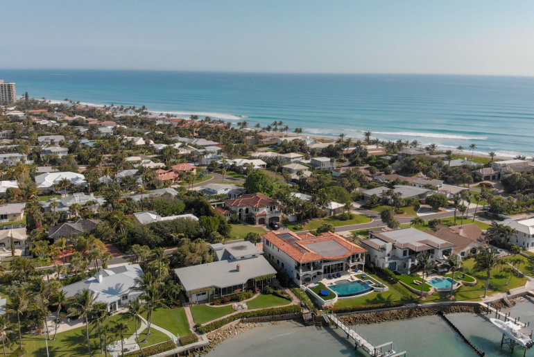 Dubois Park and Jupiter Inlet aerial view, Florida, USA.