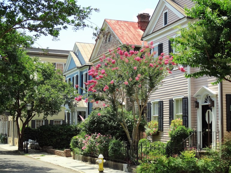 Homes in the historic district in Charleston, South Carolina, USA
