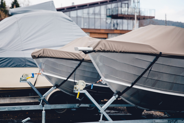 boats covered for storage