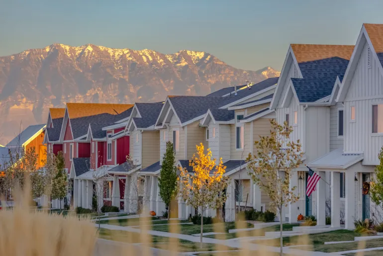 Townhouses in a row in Utah