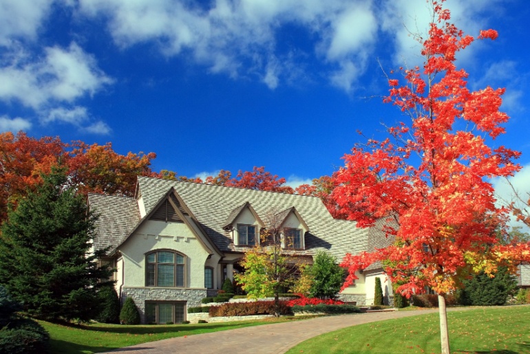 residential house in Minneapolis metro area, fall season