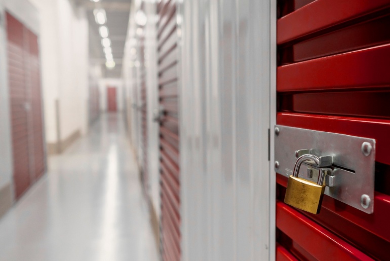 self storage unit door with lock