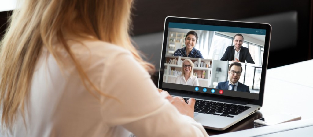 People working remotely in a call