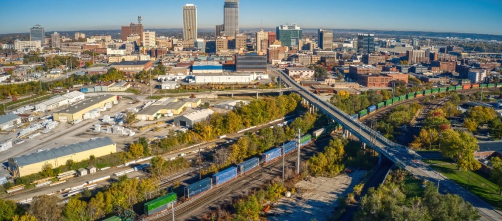 Aerial view of Omaha, Nebraska