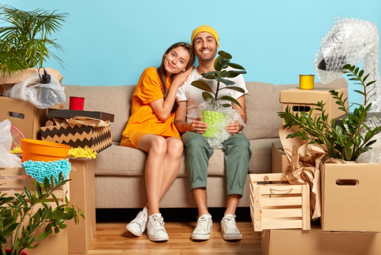 Couple moving in