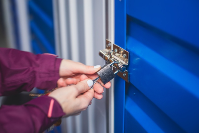 Person locking self storage unit