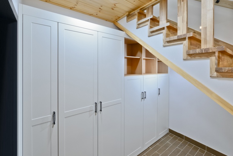 storage space under the stairs