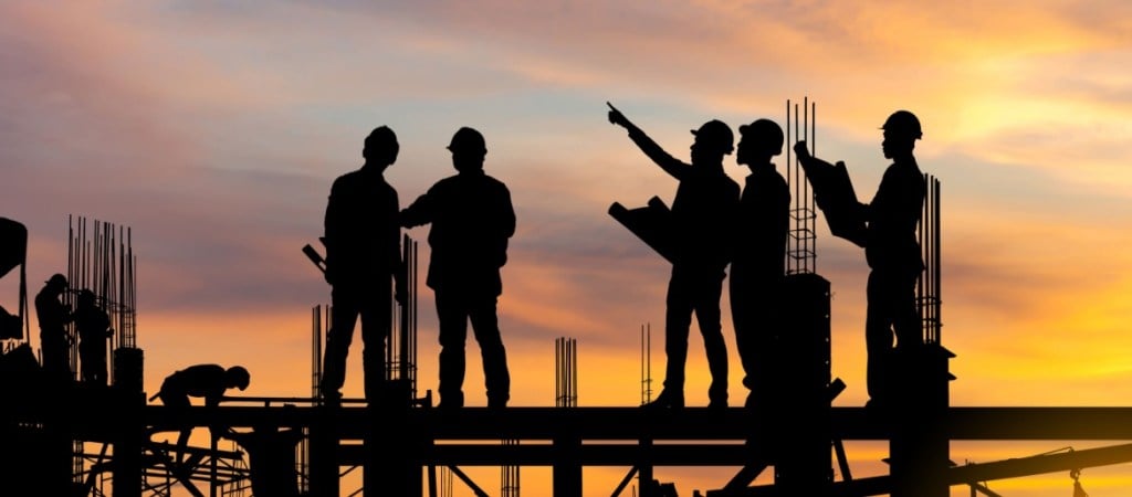 Workers on construction site