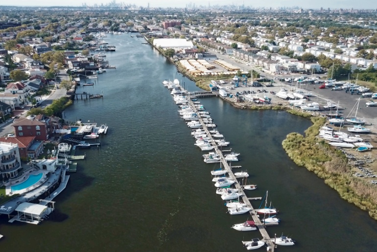 Aerial view of Bergen Beach, Brooklyn, NYC
