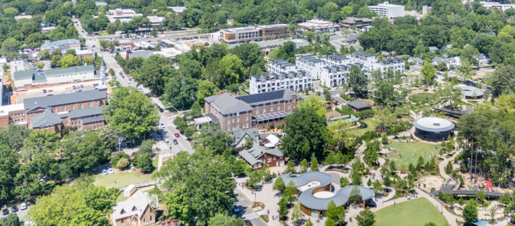 overview of downtown Cary, NC