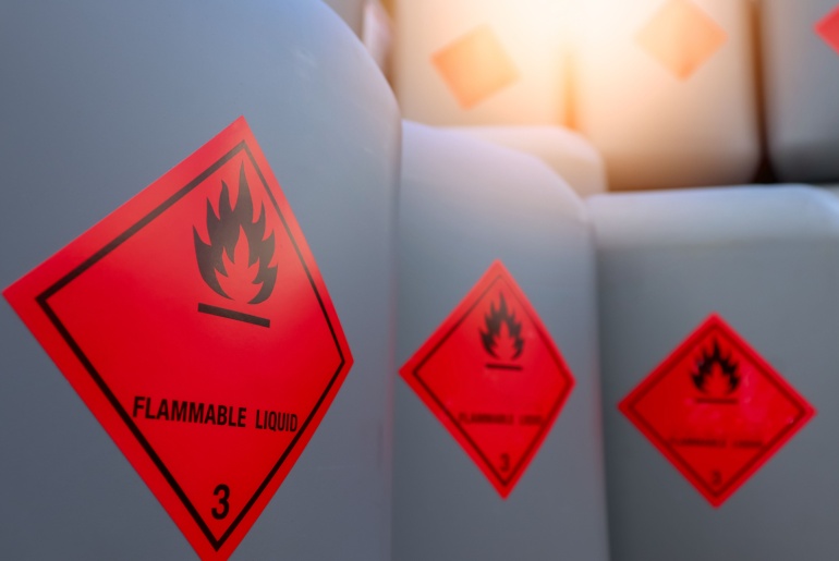 flammable liquid sign.