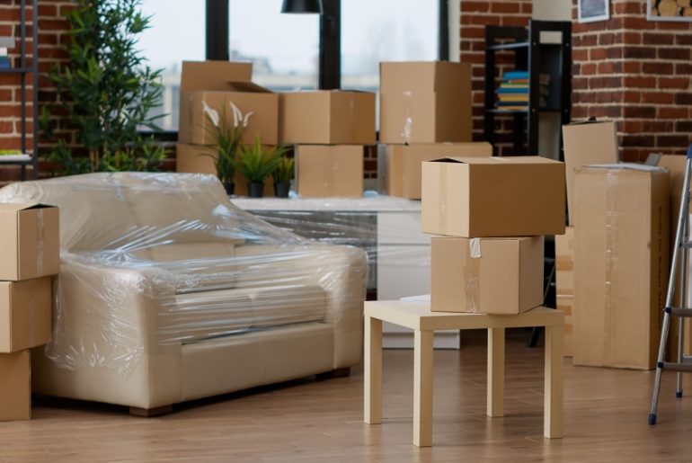 packed furniture.