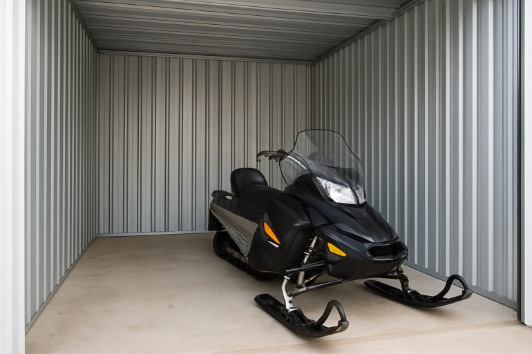 Snowmobile in a self storage unit