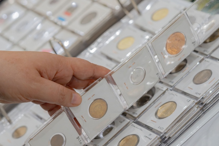 Coin collection.