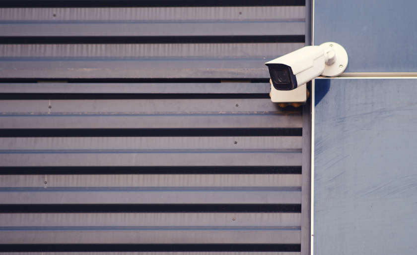 Security camera at a storage facility