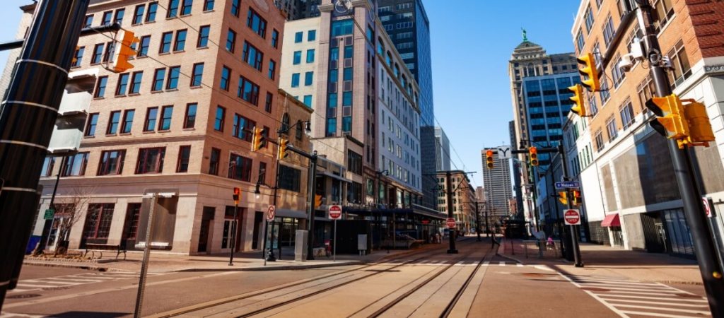 Downtown area city