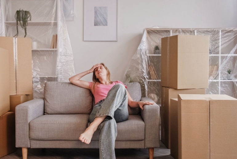 Relocation day. Packing tiredness from too many belongings