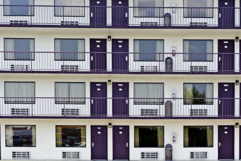 Facade of motel