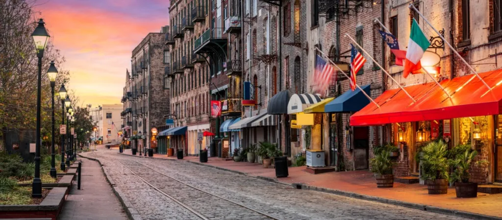 Downtown street Savannah, Georgia