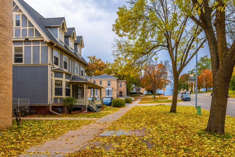 Neighborhood in Madison, WI.