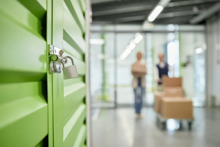 Interior of self storage facility