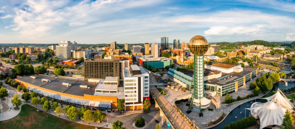 Aerial panorama of Knoxville, Tennessee