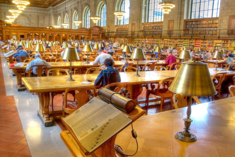 Rose Reading Room at the New York Public Library, where you can donate books